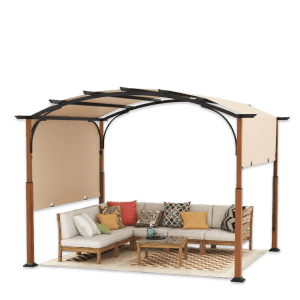 By GOFLAME 300x360cm Retractable Arched Pergola | Garden