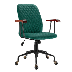 Velvet Ergonomic Upholstered Adjustable Swivel Armchair By GOFLAME  | Office