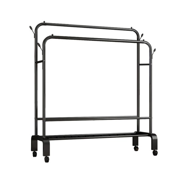 By Lifeidea Double-Rod Clothes Rack with Wheels | Storage