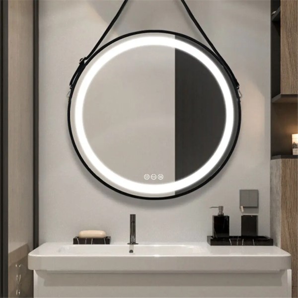 SMART Round Illuminated Anti-fog 3 Dimmable Lighting Touch Screen | Mirror [800mm]