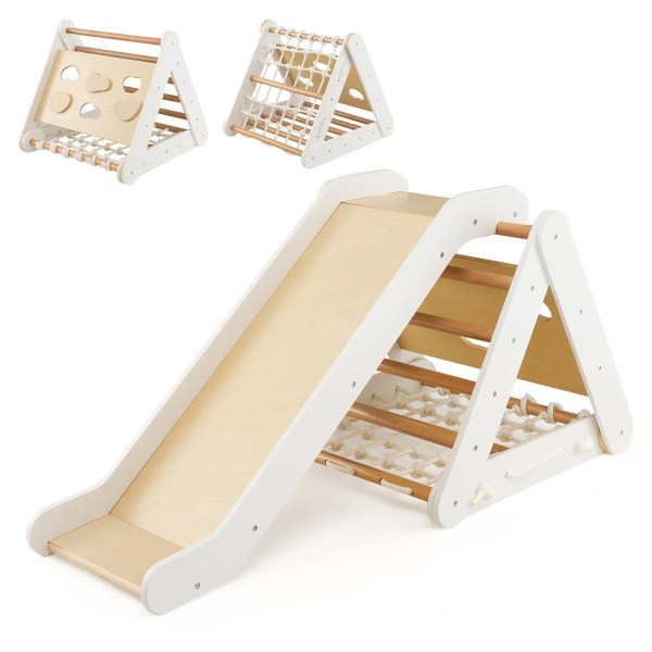 ERGOMASTER Indoor Wooden Triangle Climber 4 in 1 | Playroom